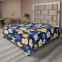 Bleu, violet et moutarde / motif floral