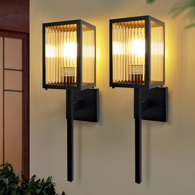 Applique murale noire avec lanterne murale d'extérieur 20 po Black Light