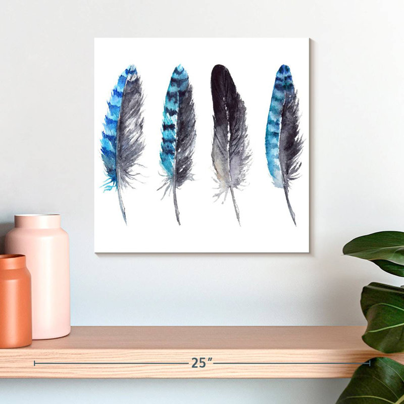 Plumes de geai bleu Kerner, H 16 po x l 16 po