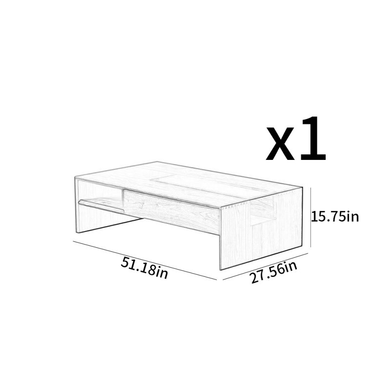 Table basse de salon de style nordique, H 15,75 po x L 51,18 po x l 27,56 po