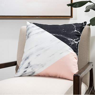  Three-Toned Marble Throw Pillow