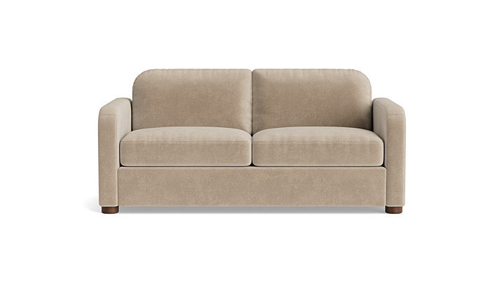 Archie Loveseat (70"), Velvet - Beige