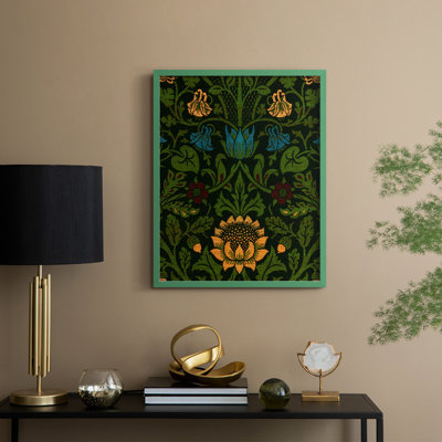 Reproduction florale vintage avec encadrement ccclxv - bois massif