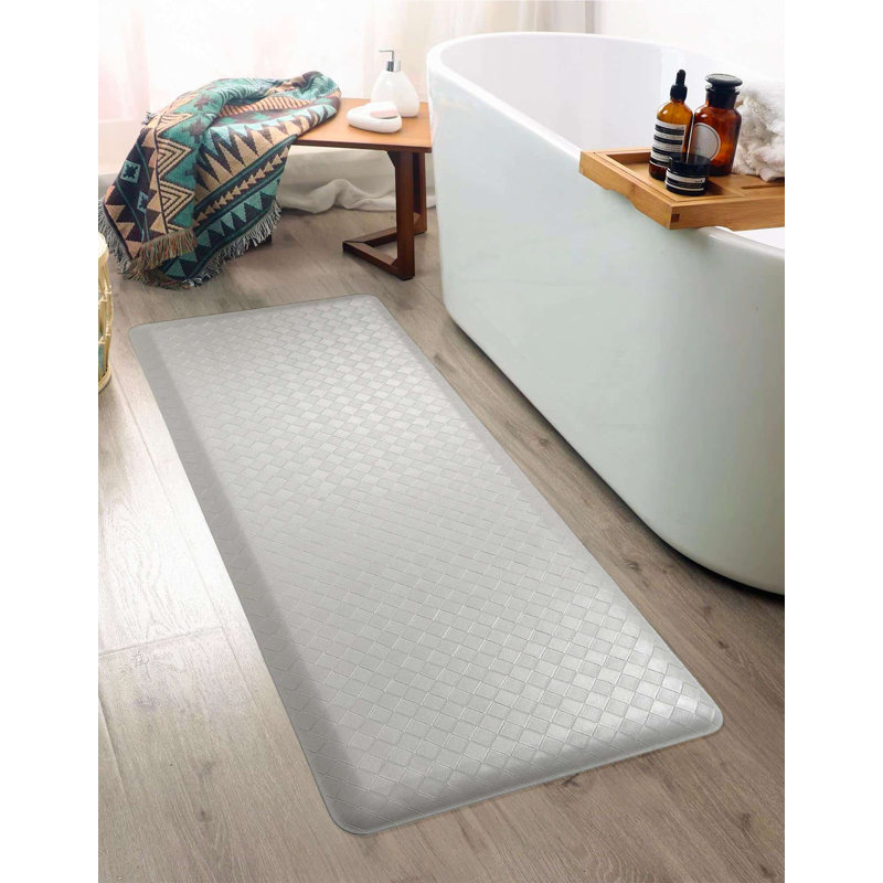 Tapis de cuisine antidérapant Bodella, Rectangle 2 pi x 5 pi, Gris