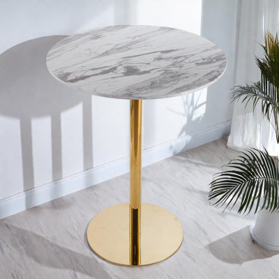 Table pliante tulipe avec plateau rond en MDF et base piédestal