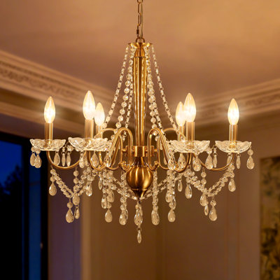 Lustre empire 6 lumières de style campagnard à intensité variable classique et traditionnel