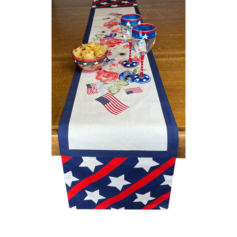 Rectangular Floral Halloween Cotton Table Runner