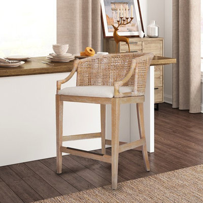 Tabouret de comptoir fabriqué à la main avec rembourrage en mousse et détails en bronze pour un siège confortable