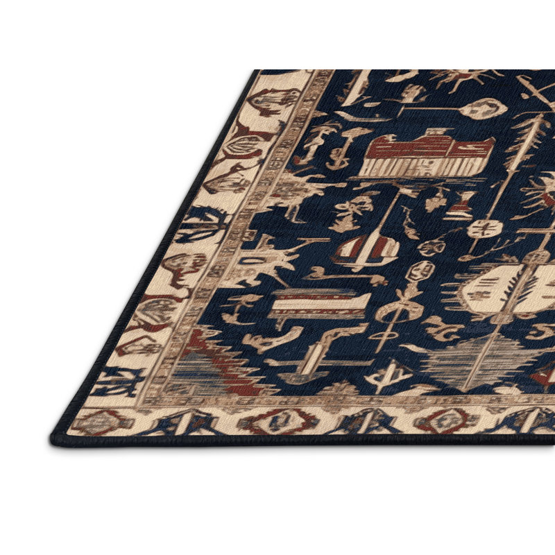 Machine Washable Turkish Gray Area Rug, Round 5'