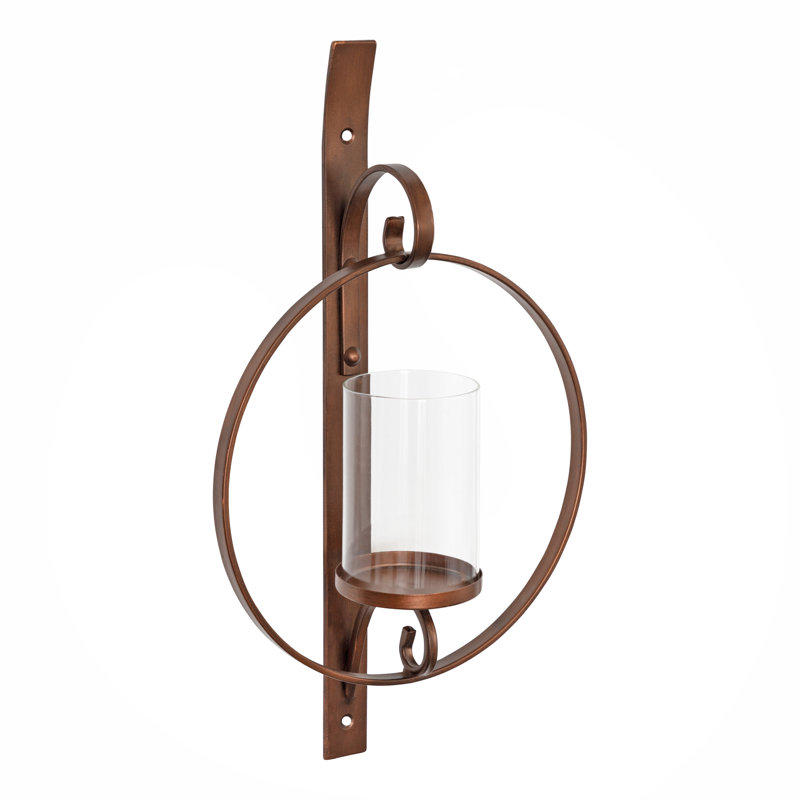 Doria 21.75" Glass Wall Sconce, Bronze