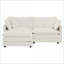 Canapé modulaire modulaire 2 places avec repose-pieds pour petits espaces | Chenille | Blanc neige-1650201532