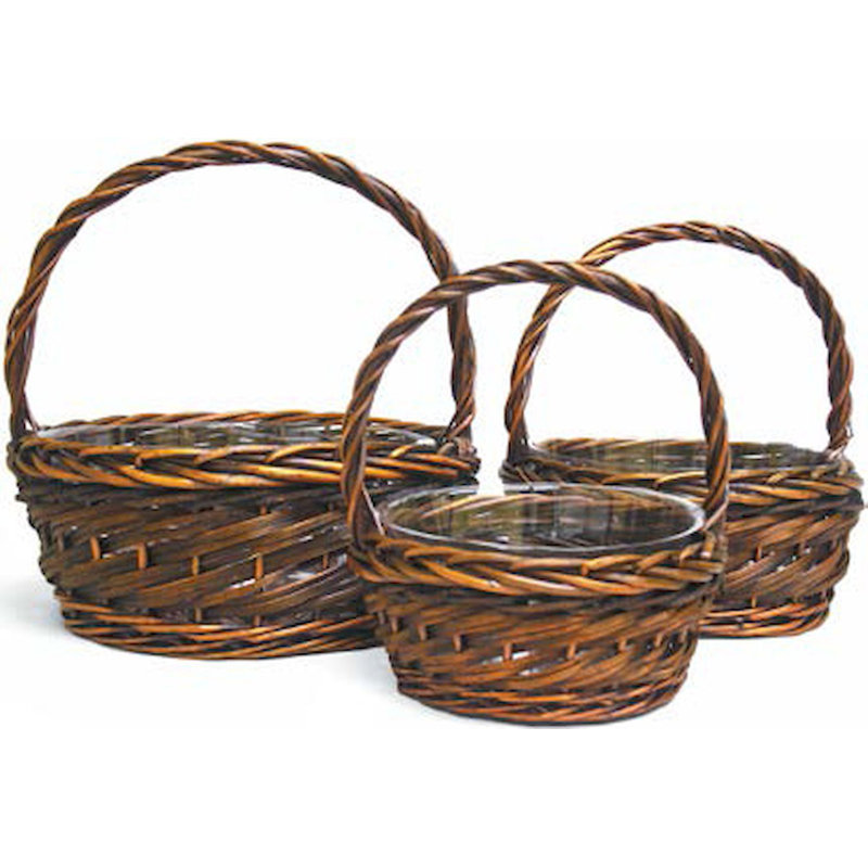 Ensemble 3 pièces de panier à mèche rond