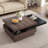 Wood 23.6" rectangle Coffee Table with Wood Grain Design, 1 Hidden Storage Space-648356178