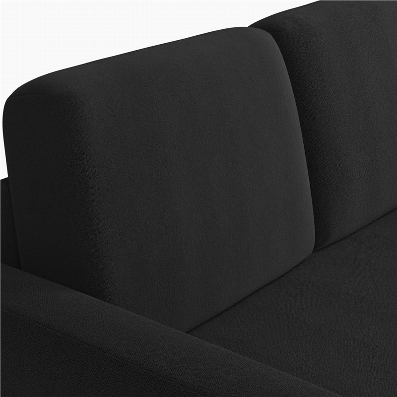 Evaro Reversible Sleeper Sectional Sofa with USB Outlet, Black Linen