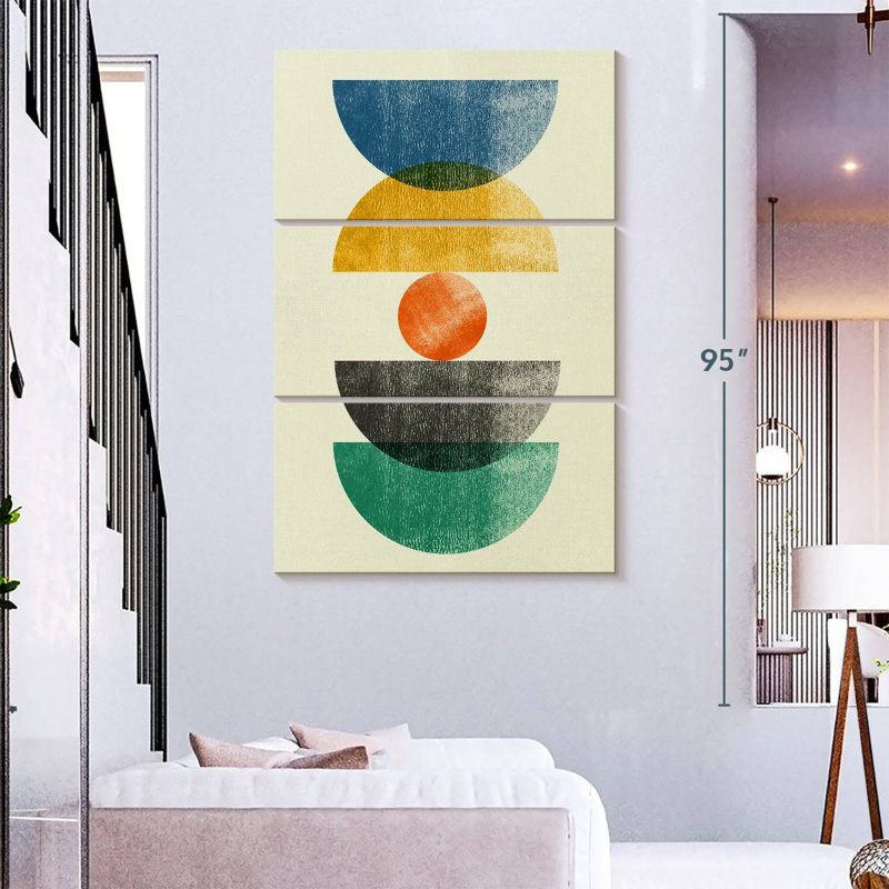 Avery Mid-Century Half Moons I, 74" H x 48" W