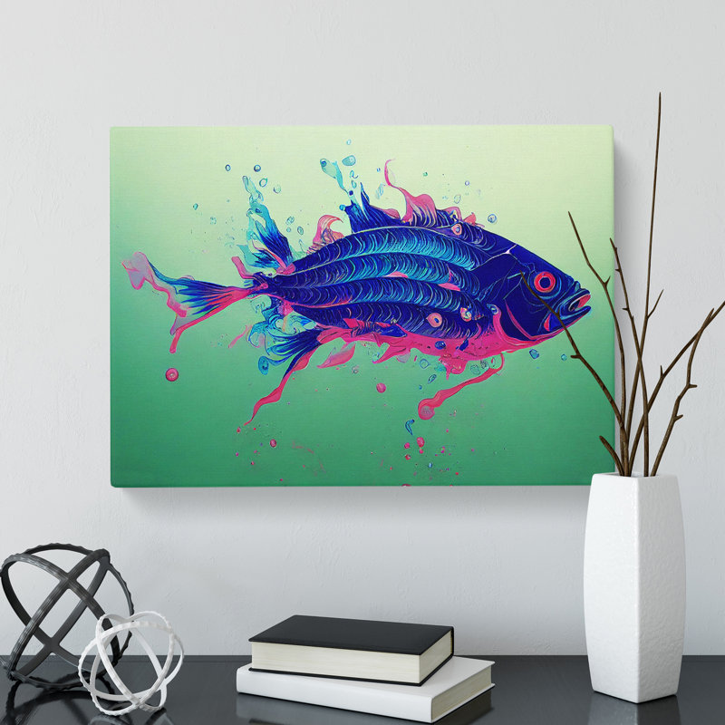 Surprising Fish Abstract - Wrapped Canvas, 35cm H x 50cm W x 3cm D