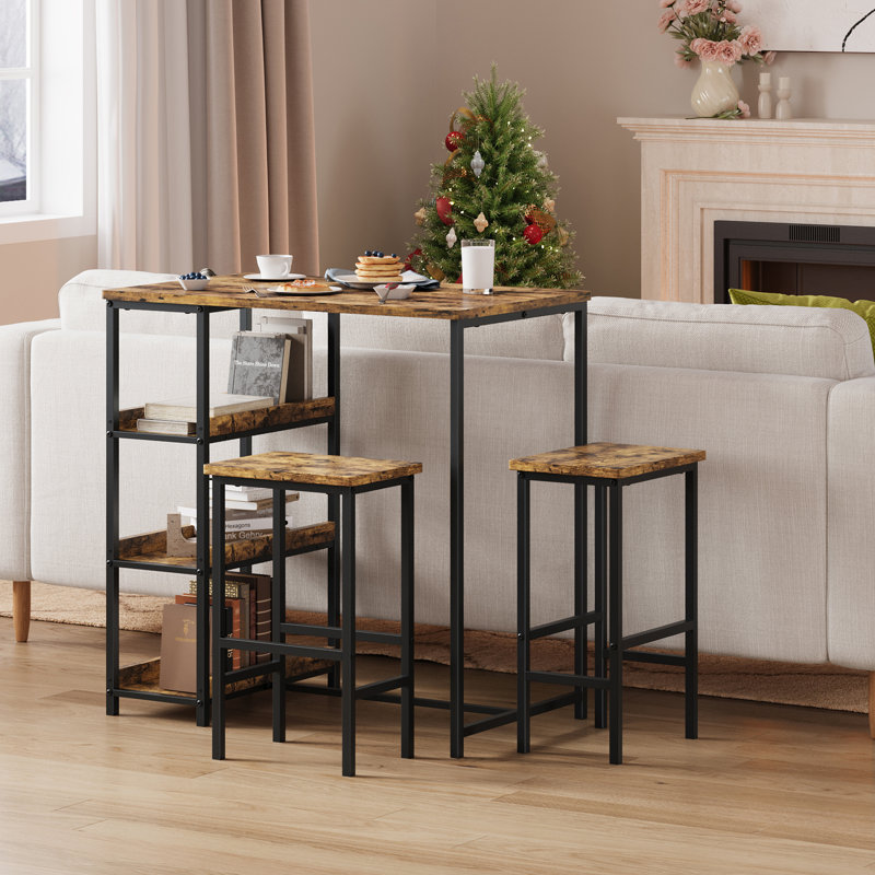 Dining Set, Brown, Brown, 76cm H x 74cm W x Does Not Applycm D, Black, Brown