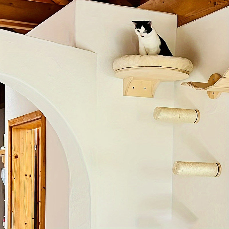 Cat Bed with Scratching Post Set