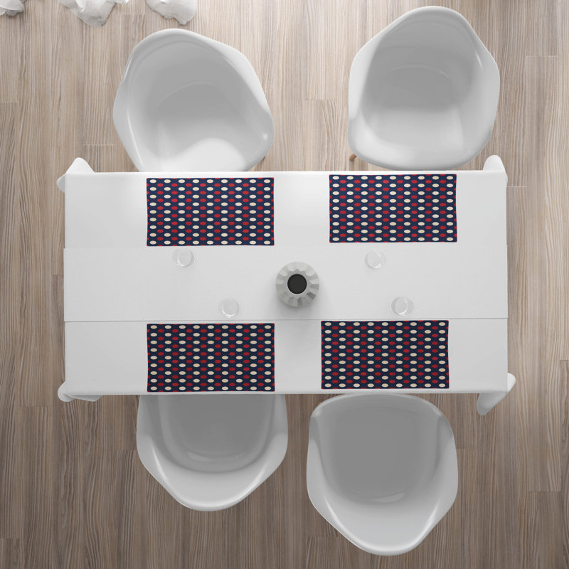 Polyester Polka Dots Rectangle Placemat