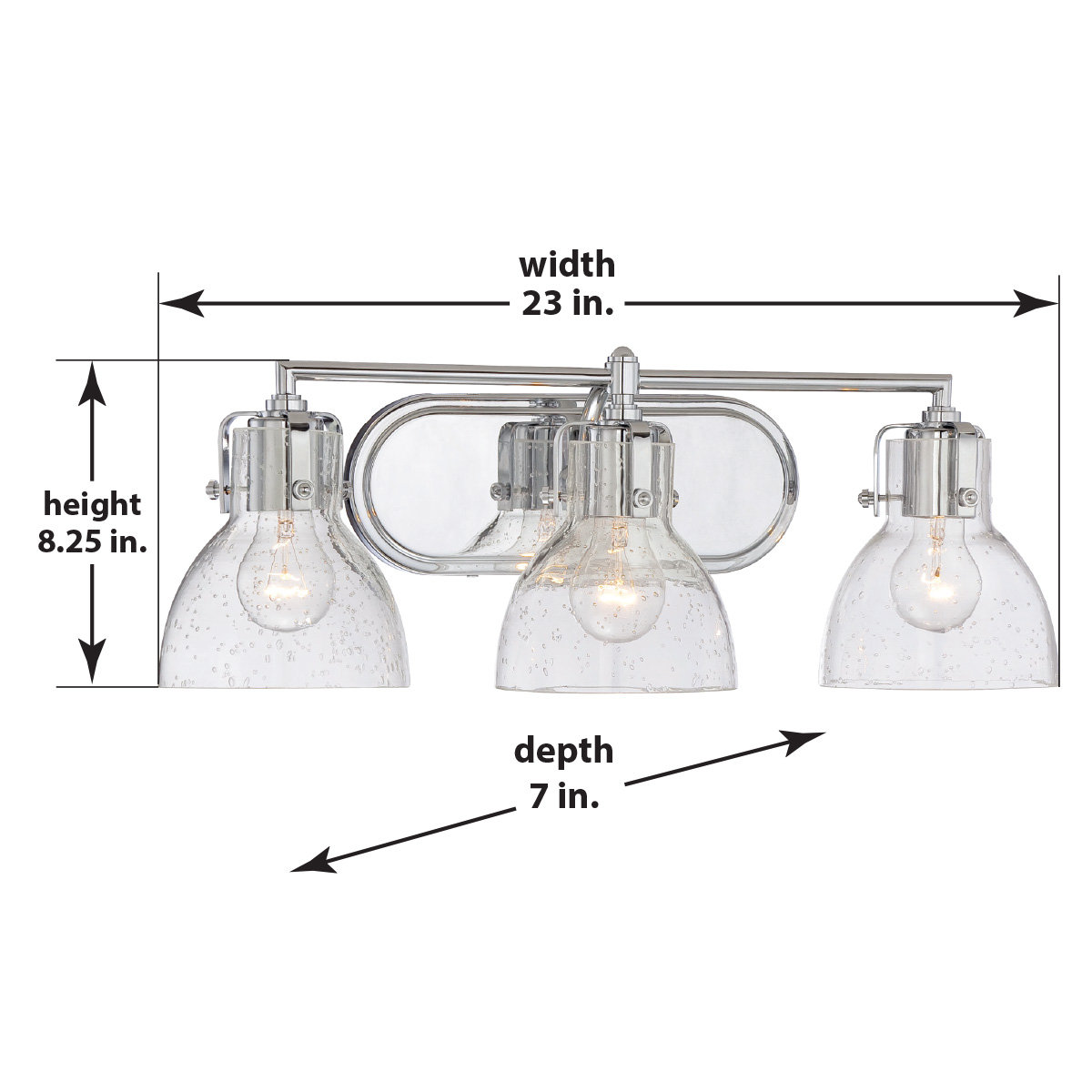 Adalia 3 Light Seeded Dimmable Vanity Light