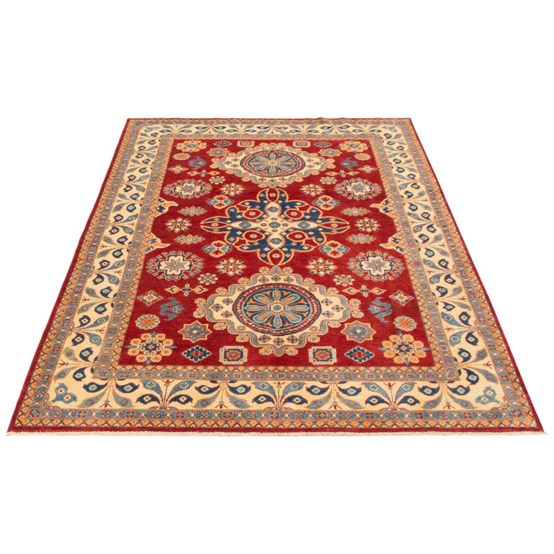 Tapis unique en laine noué à la main 6 pi 9 po x 9 pi 9 po nouvel âge Odda