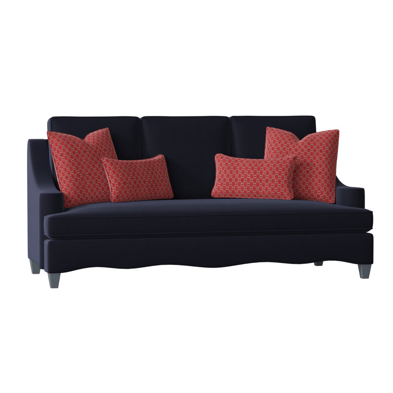 Atlantic Upholstered 86'' Sofa, Vintage Ebony, Margaret Uniform, Adobe Rust