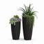 Ensemble de jardinières hautes Solace (56 cm et 71 cm) avec soucoupe amovible, noires-132260818-132260821-132260824
