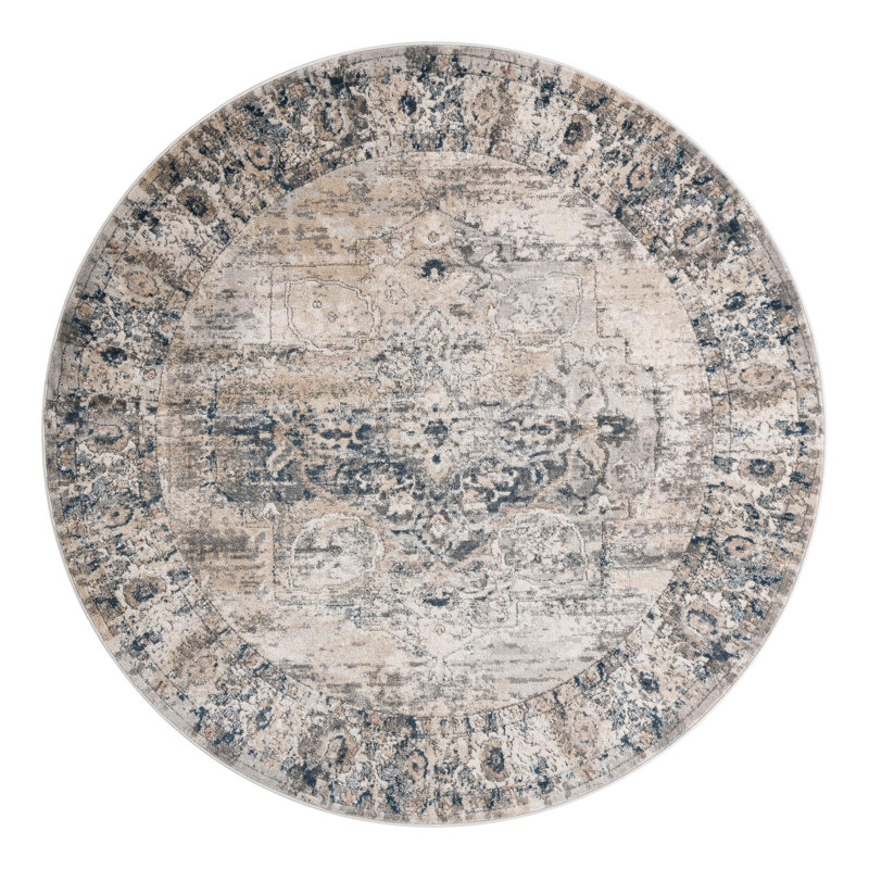 Tapis oriental gris Cambrie, Rond 7 pi 10 po