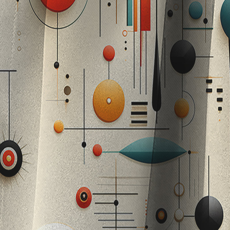 Mcm Graphic Artistry I - Midcentury Curtain - Blackout Geometric Curtain - 1 Panels, 52" W x 108" L