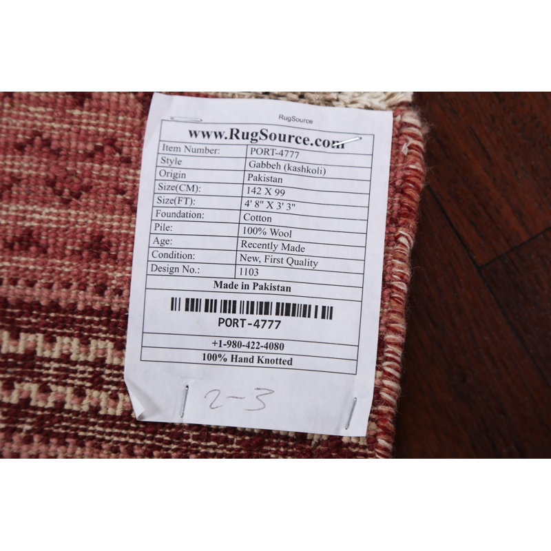 One-of-a-Kind 3'3" X 4'8" New Age Wool Area Rug in Pink