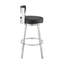 Tabourets de bar pivotants modernes, similicuir noir et acier pour la cuisine