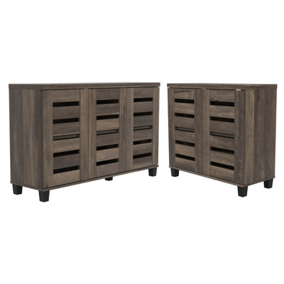 Armoire de rangement pour chaussures à 2 et 3 portes Lismore (peut contenir 28 paires)