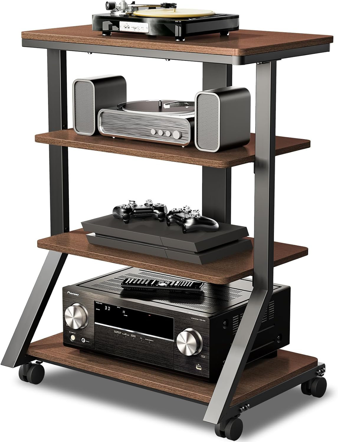 17 Stories ? 4-tier Av Media Stand| Wooden Shelves| Record Player| Tv ...