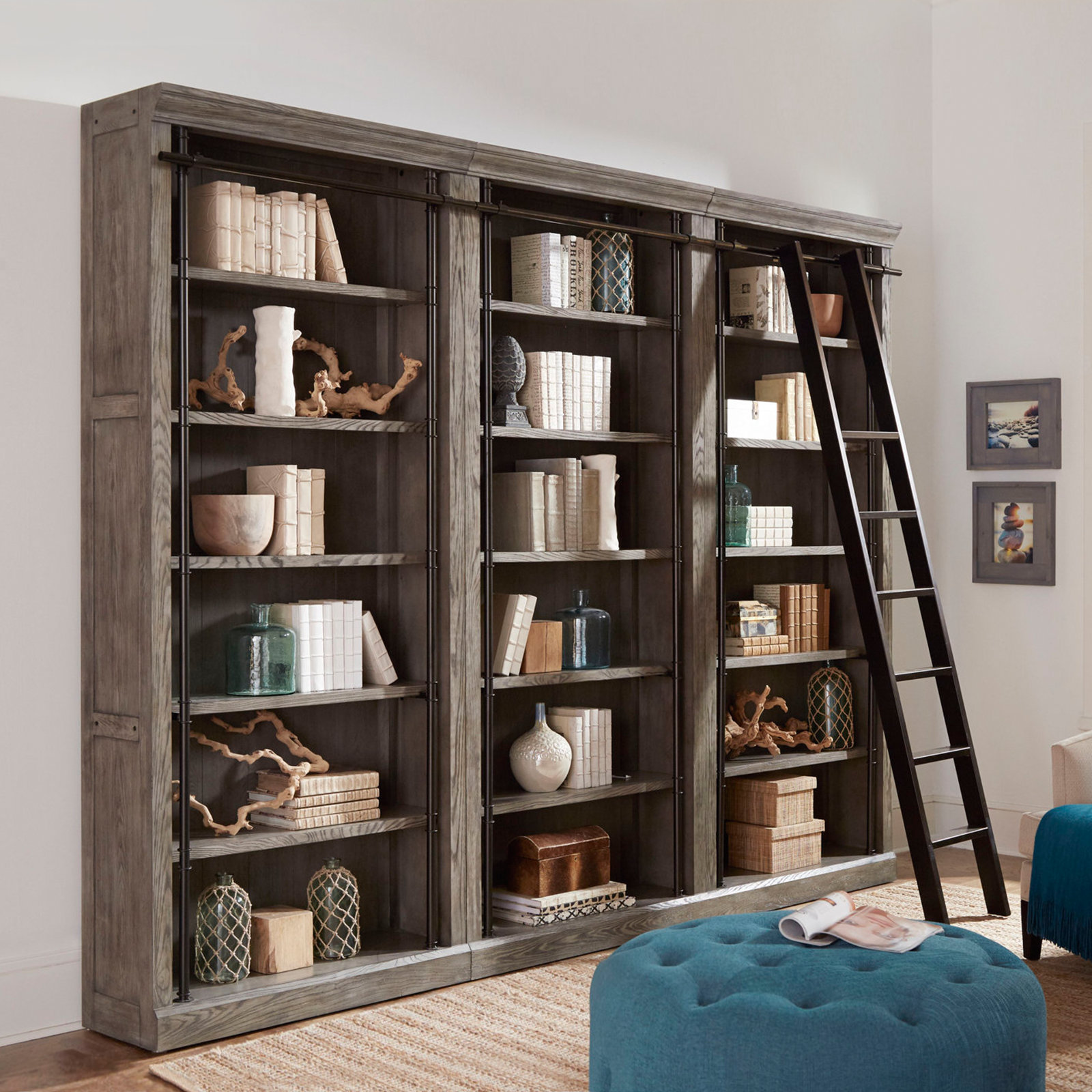 Lorna 40" Bookcase, Gray