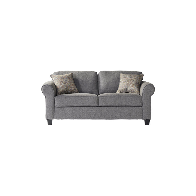 Ahniyla Upholstered 78'' Sleeper Sofa, Gray Polyester