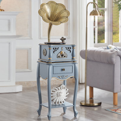 Dusty blue Free Form Solid Wood+Copper Media Players