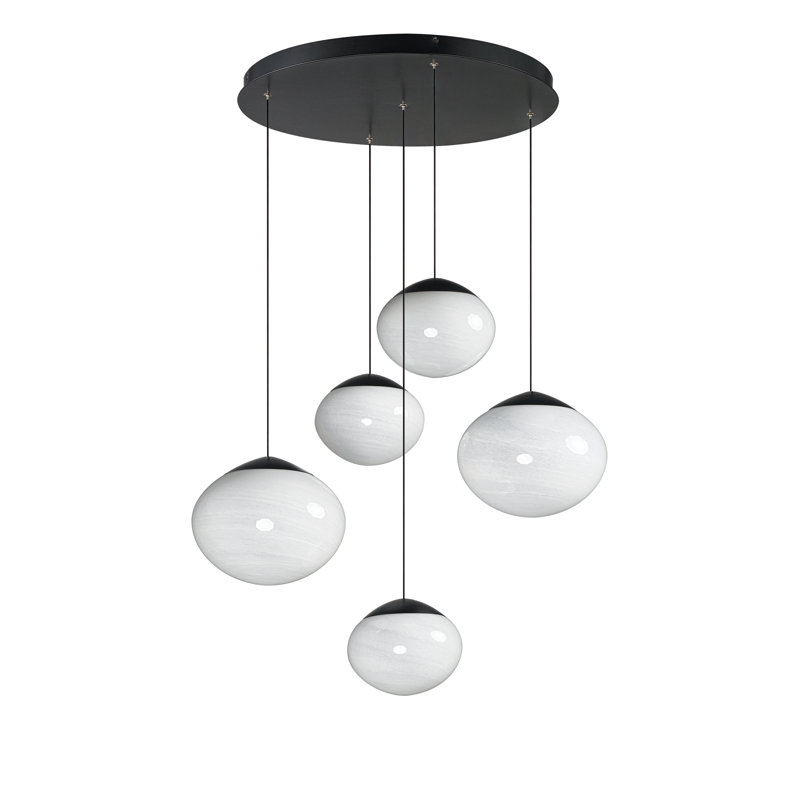 Nimbus-Multi-Light Pendant, 8" H x 26.25" W x 26.25" D, 5, 5