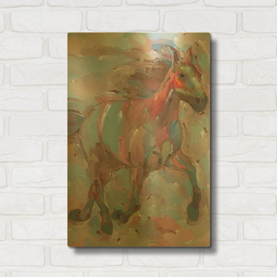'Happy Hooves' By Hooshang Khorasani Gold Metal Wall Art, 16" x 24"