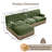 106-Inch 3-Seater Velvet Upholstered Sofa With Ottoman, Suitable For Living Rooms, Conference Rooms, And Bedrooms.-285201292-285201288