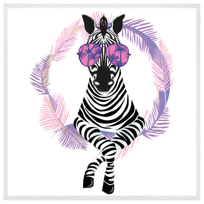 Bessan Pink Zebra - Single Picture Frame Print