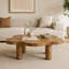 Table basse unique en forme de nuage avec placage de bois de ronce