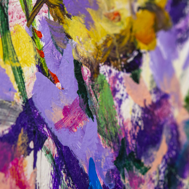 Gathering the Violetsb Wrapped Canvas Painting