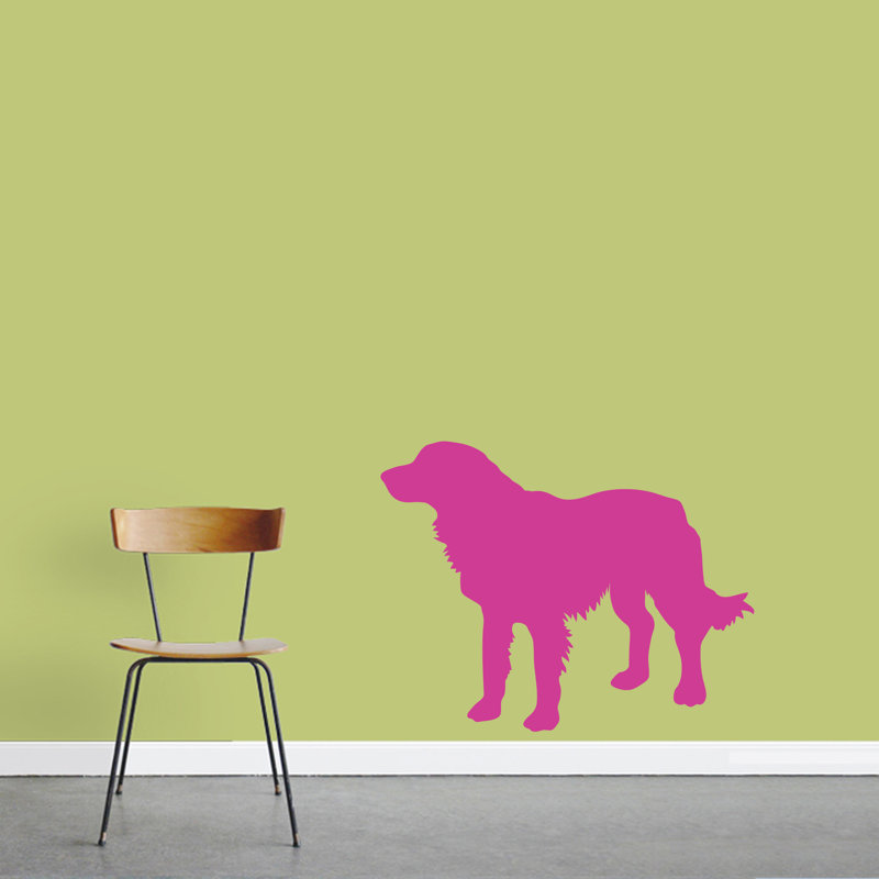 Décalcomanie murale silhouette de golden retriever Turnbow, Rose vif