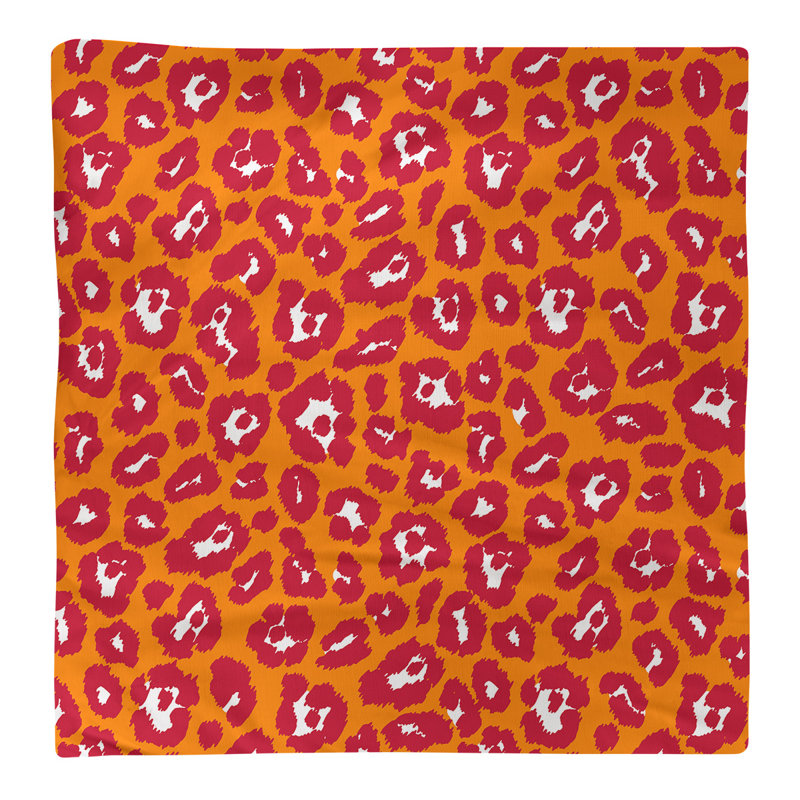 Cotton Animal Print Square Napkin, 10" x 10", Orange/White