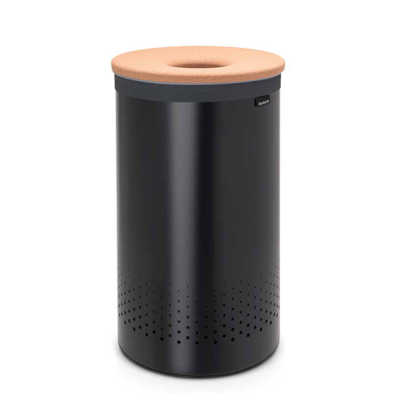 Brabantia Cork Lid Laundry Bin 60 Litre, Black