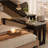 Modern All-Solid Wood L-shaped Black Desk-1205555270
