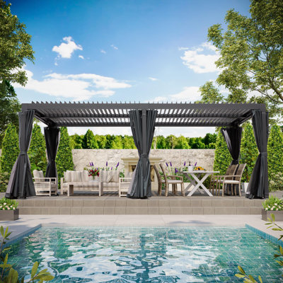  Pergola extérieure 10 pi x 20 pi, pergola à persiennes, pergola en aluminium pour patio, cour arrière, piscine