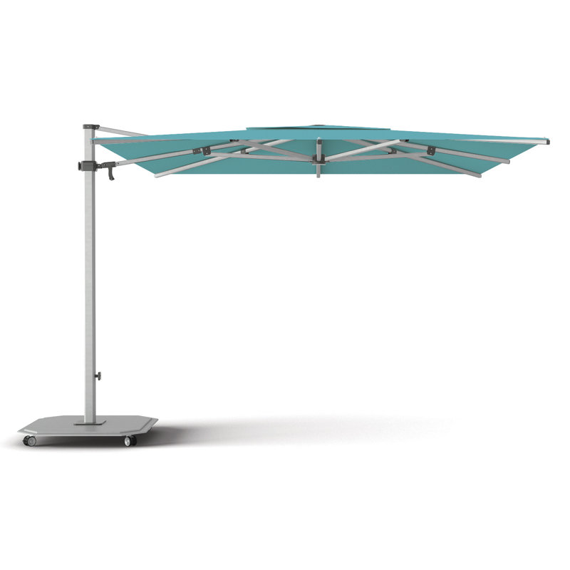 216'' W Sunbrella® Cantilever Umbrella, Silver Anodized, Matte White, Canvas Aruba Sunbrella® Canvas