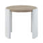 Table d'appoint moderne en chêne et blanc laqué brillant, 65,5 x 60 cm, charge maximale 18 kg, construction robuste, plateau solide, bois composite blanc, 65,5 x 60 cm