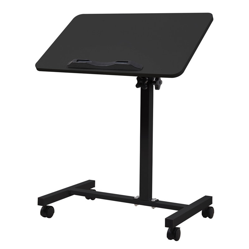 Adjustable Metal Base Computer Desk, Black